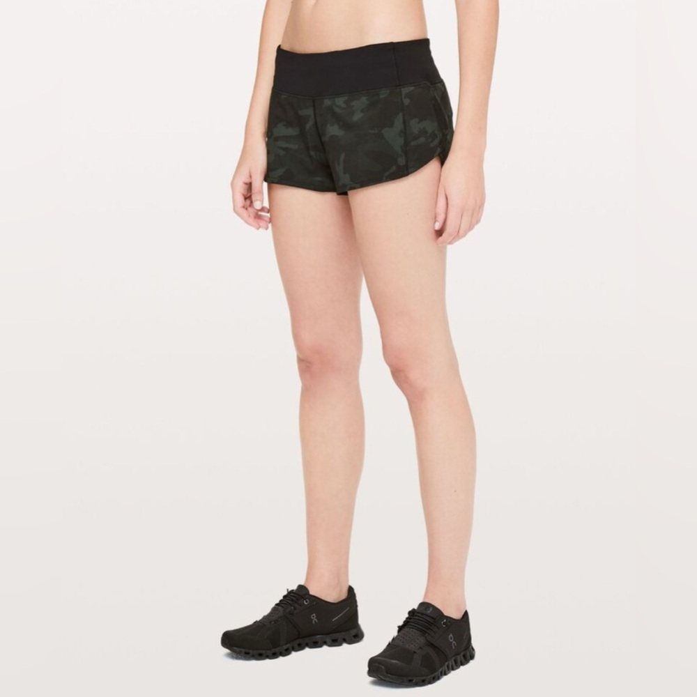 Lululemon Athletica Green Camo Athletic Shorts